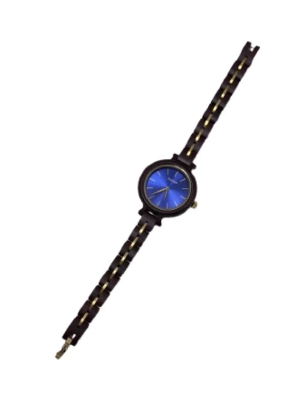 TruWood Women's Belle Walnut Wooden Wrist Watch Gold / Royal Blue